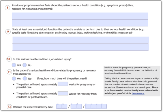 Filling out the Certification of Your Serious Health Condition form ...